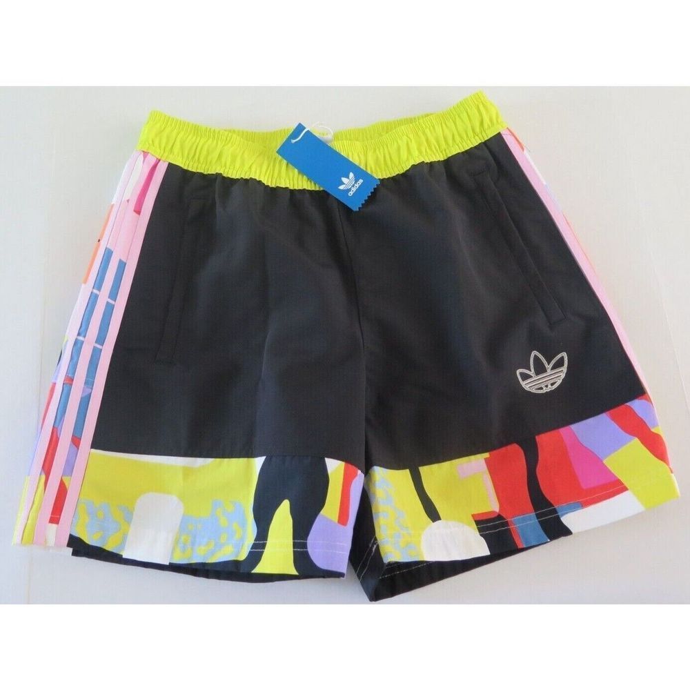 adidas Originals H43974 Unisex Sz Medium Multicolor "Love Unites" Woven Shorts